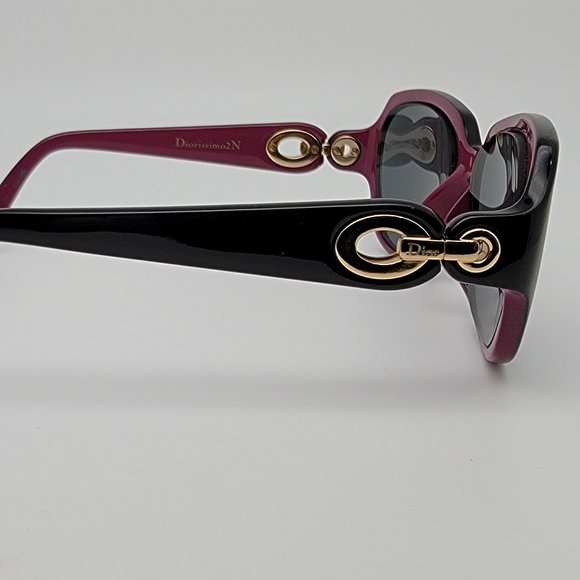 *SOLD* Christian Dior Diorissimo2N EWKYI Shiny Black Fuchsia Sunglasses FRAME - Picture 5 of 14